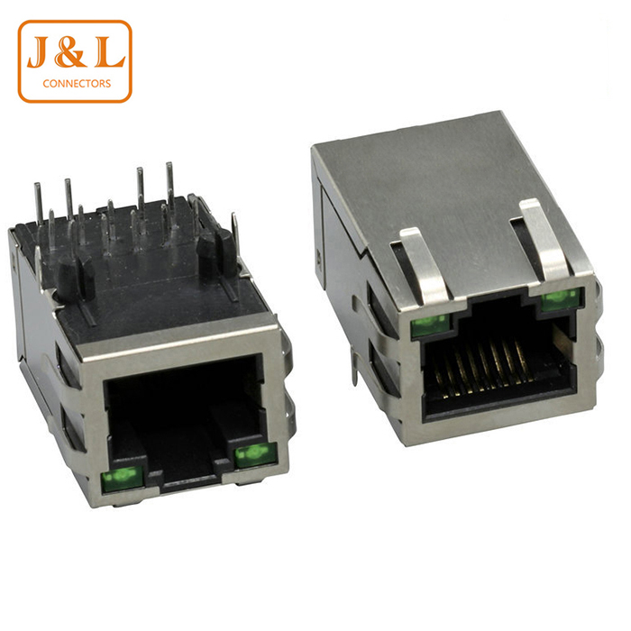 8P8C RJ45網(wǎng)絡(luò)接口帶燈90度 PCB JACK連接器以太網(wǎng)接口插座母座